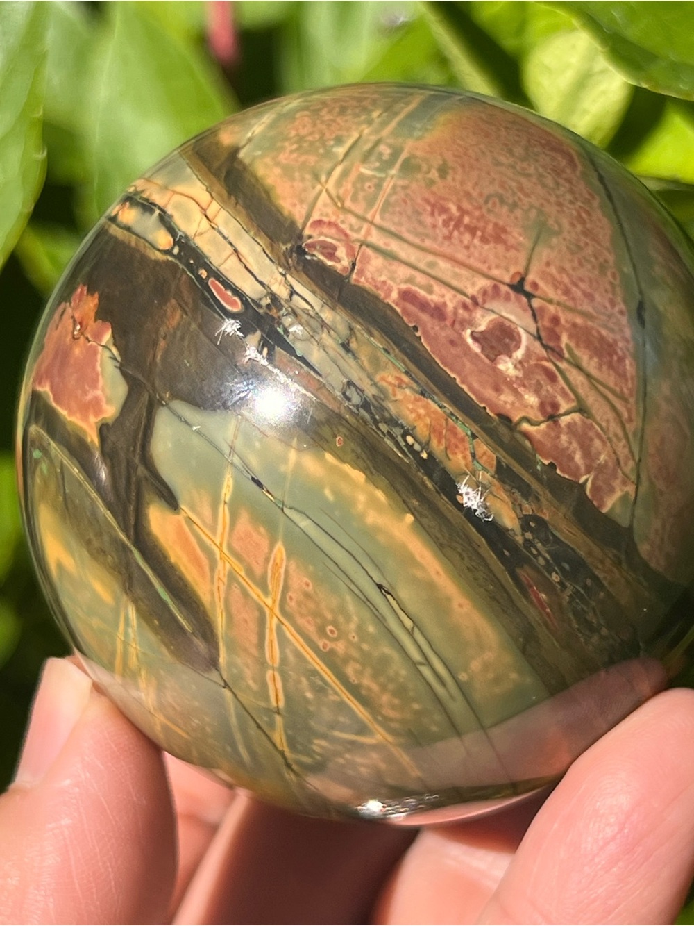 Cherry (2) creek Jasper sphere | crystal